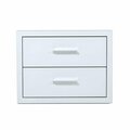 Homeroots Modern Glossy White Box Nightstand with Two Drawers 473029